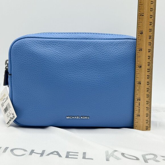 Michael Kors Bryant Med Leather Double Zip Chain Camera Crossbody South Pacific - Picture 11 of 16